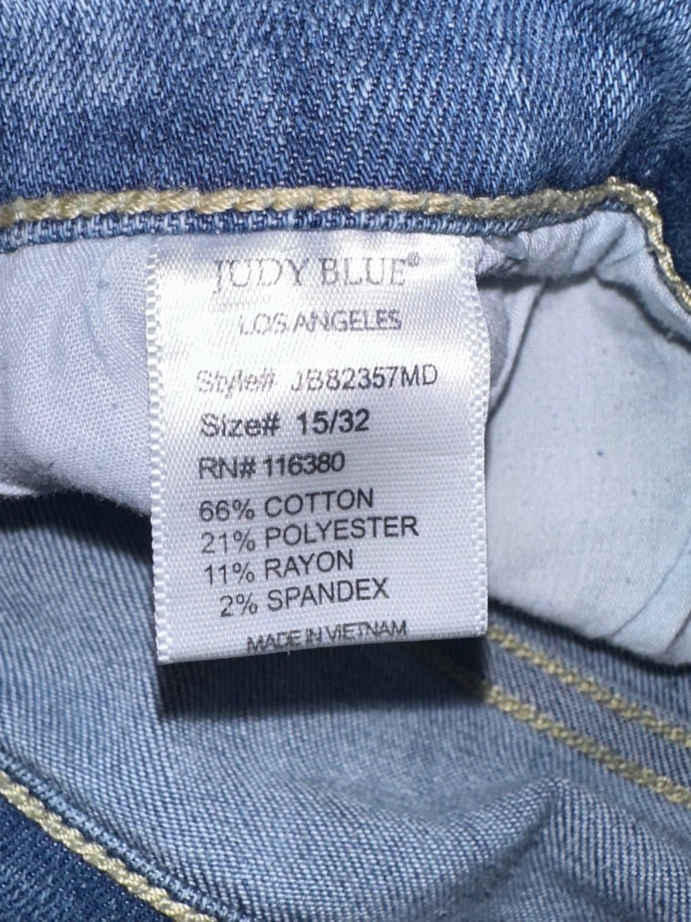 Judy Blue Skinny Fit Jeans. Size 15/32 - Picture 6 of 6